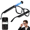 20008347 KAIGEER | AI Smart Glasses (Gen 1) with 13MP Camera Real-Time Translation Bluetooth Calls & WiFi - Shiny Black