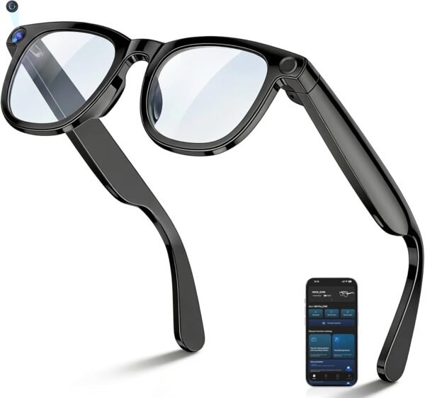AI Smart Glasses with 8MP Camera, 4K HD Video Recording Glasses, Real Time Translation, AI Voice Assistant, Object Recognition,Replaceable Sunglasses Lenses Photochromic