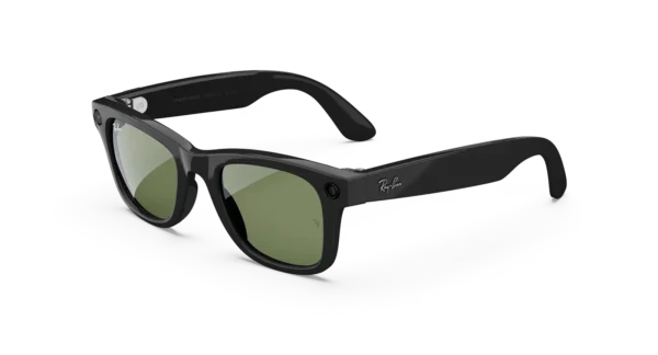 Ray-Ban | Meta Wayfarer (Gen 1) Glasses with AI, Photo, Video, Audio & Messaging - Shiny Black/G-15 Green - Standard