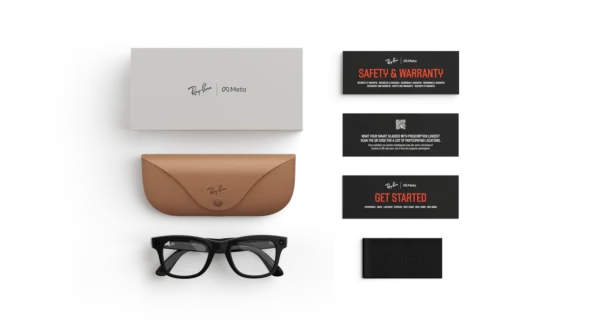 Ray-Ban | Meta Wayfarer (Gen 1) Glasses with AI, Photo, Video, Audio & Messaging - Shiny Black/G-15 Green - Standard